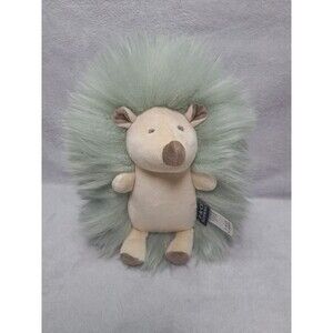 FAO Schwarz Green Petit Bon Hedgehog Plush Toy Stuffed Animal Soft Crazy Fur 9"